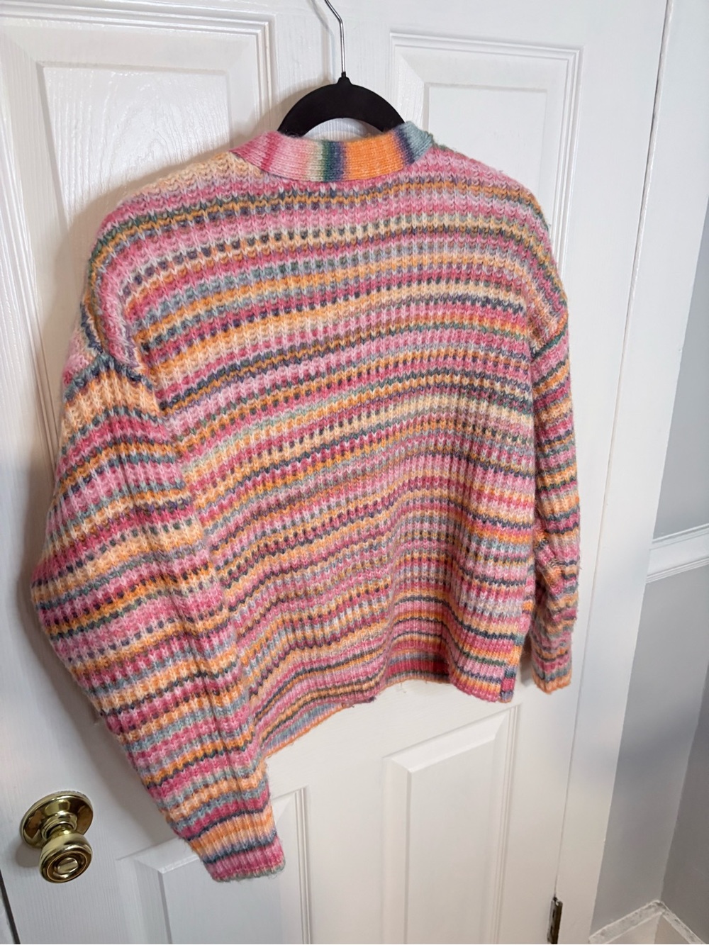 Marine Layer | Multicolor Striped Fuzzy Knit Cardigan | Medium - Picture 8 of 11